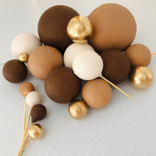 Load image into Gallery viewer, Sphere Cake Toppers/Browns/Gold