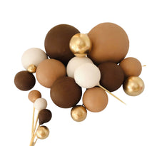 Load image into Gallery viewer, Sphere Cake Toppers/Browns/Gold
